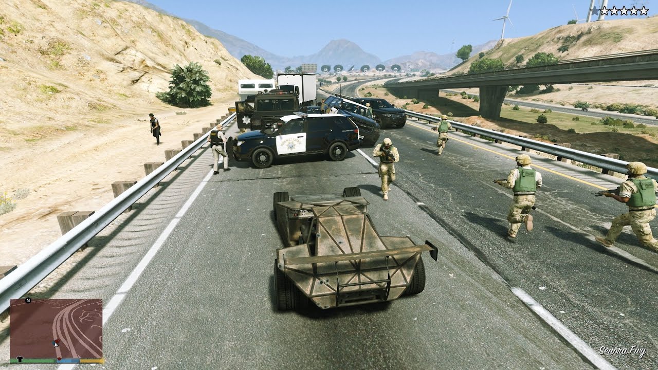 GTA V Ramp Buggy Rampage + 10 Star Escape [R.D.E. 4.0.4]