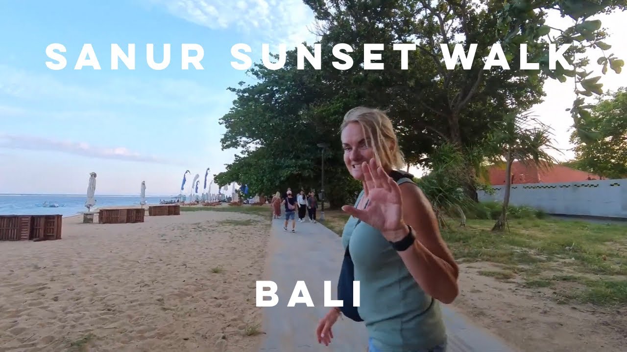 1 HOUR 4K Bali Sunset Walk on Sanur Beach (Sindhu to Duyung)