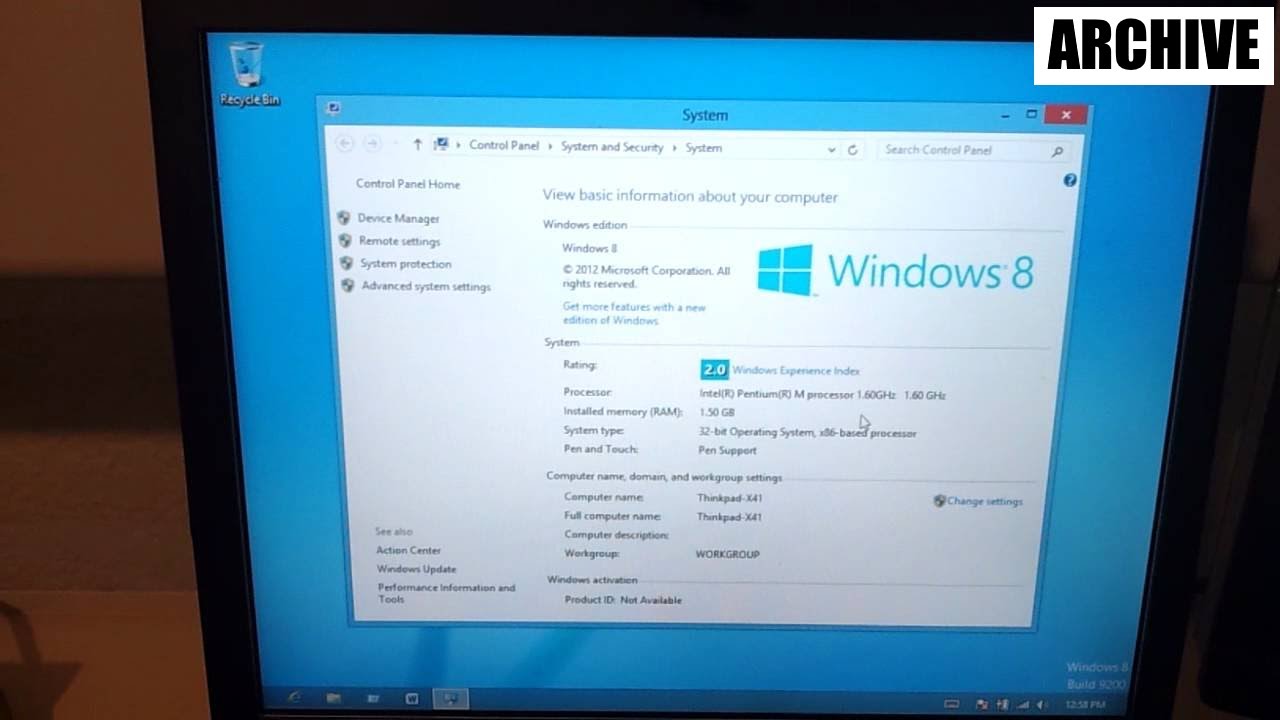 FiberNinja Archiive - 008 - Windows 8 Performance on an 8 Year Old Laptop Thinkpad X41