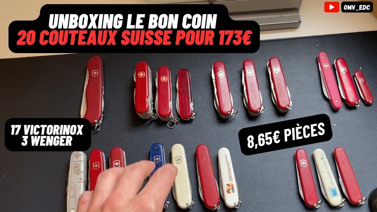 20 COUTEAUX SUISSE POUR 173€ - unboxing le bon coin