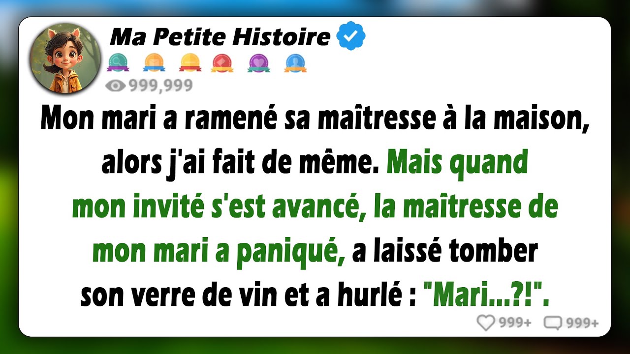 Mon mari a ramené sa maîtresse à la maison, alors j'ai fait de même. La maîtresse a hurlé : 