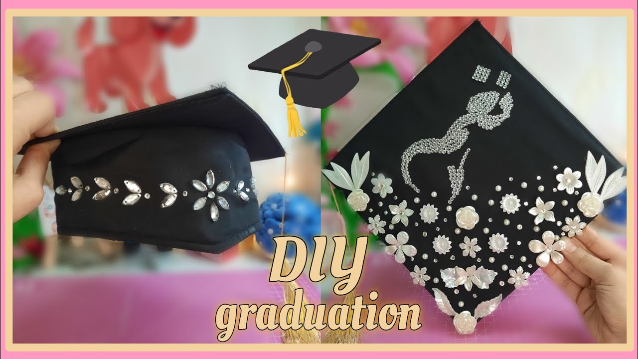 طريقة تزيين كاب التخرج بنفسك بكل سهوله | خطوة بخطوة و بأرخص الخامات🎓✨️