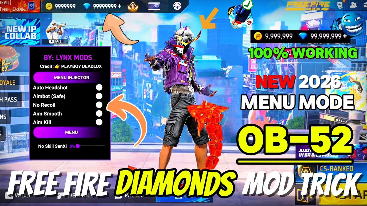 FREE FIRE DIAMOND HACK ( 100% WORKING) || FREE FIRE DIAMOND TRICKS IN OB-52 || ANTI-BAN ✅