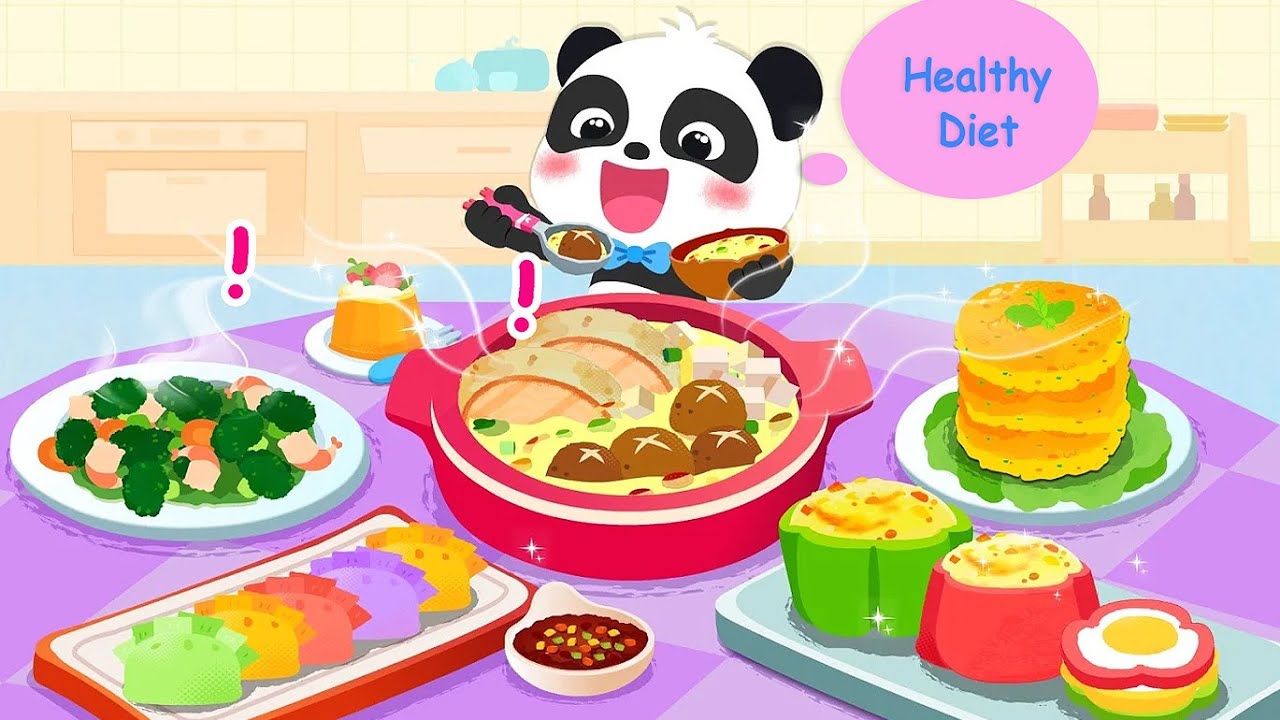 Baby Panda's Magic Kitchen | Make Gourmet | Have a Balanced Diet | Babybus Game Video