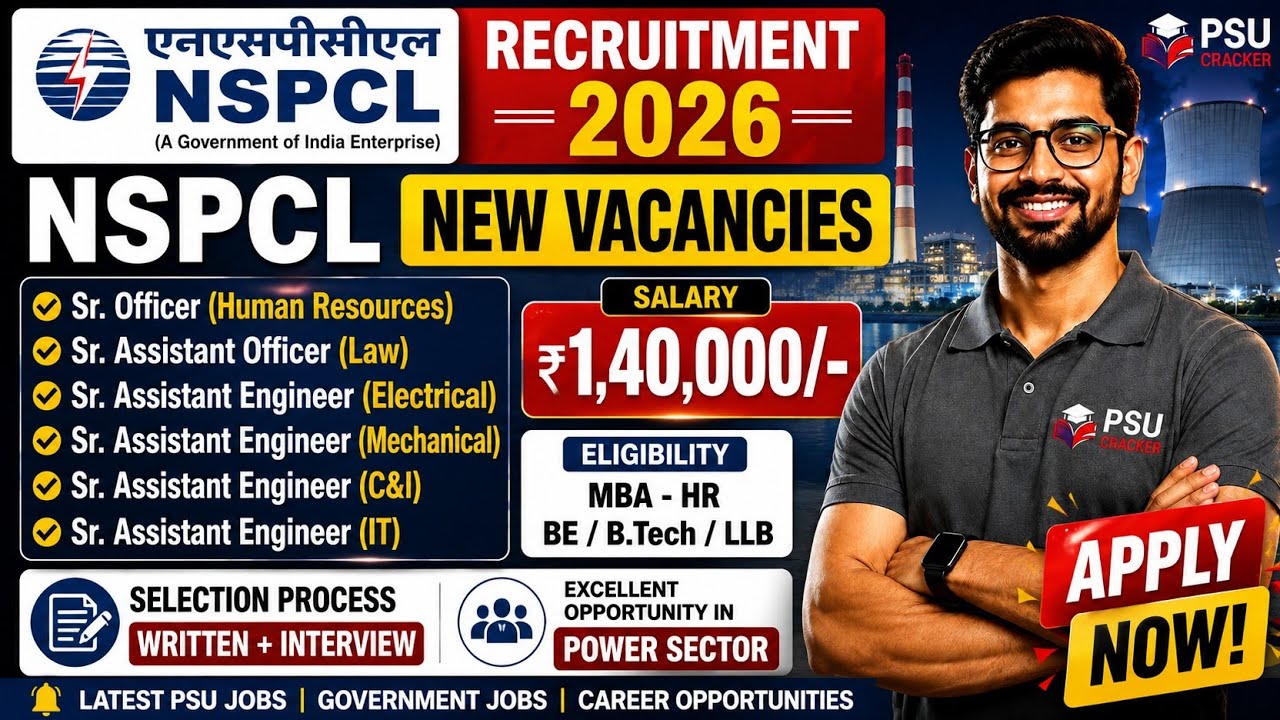 🚨 NSPCL Recruitment 2026 | Sr. Officer HR & Asst. Engineer Vacancies | PSU Jobs 2026 | PSU Cracker