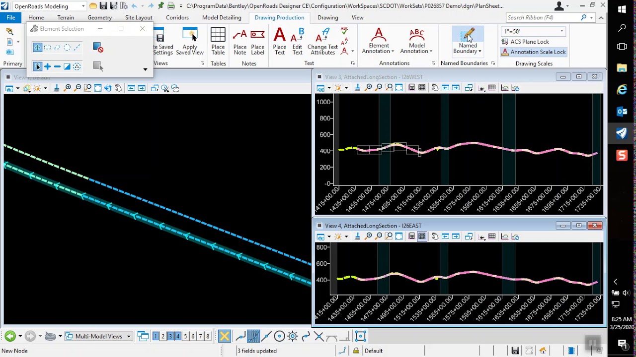 SCDOT OpenRoads Designer How To's: Creating double/stacked profile sheets