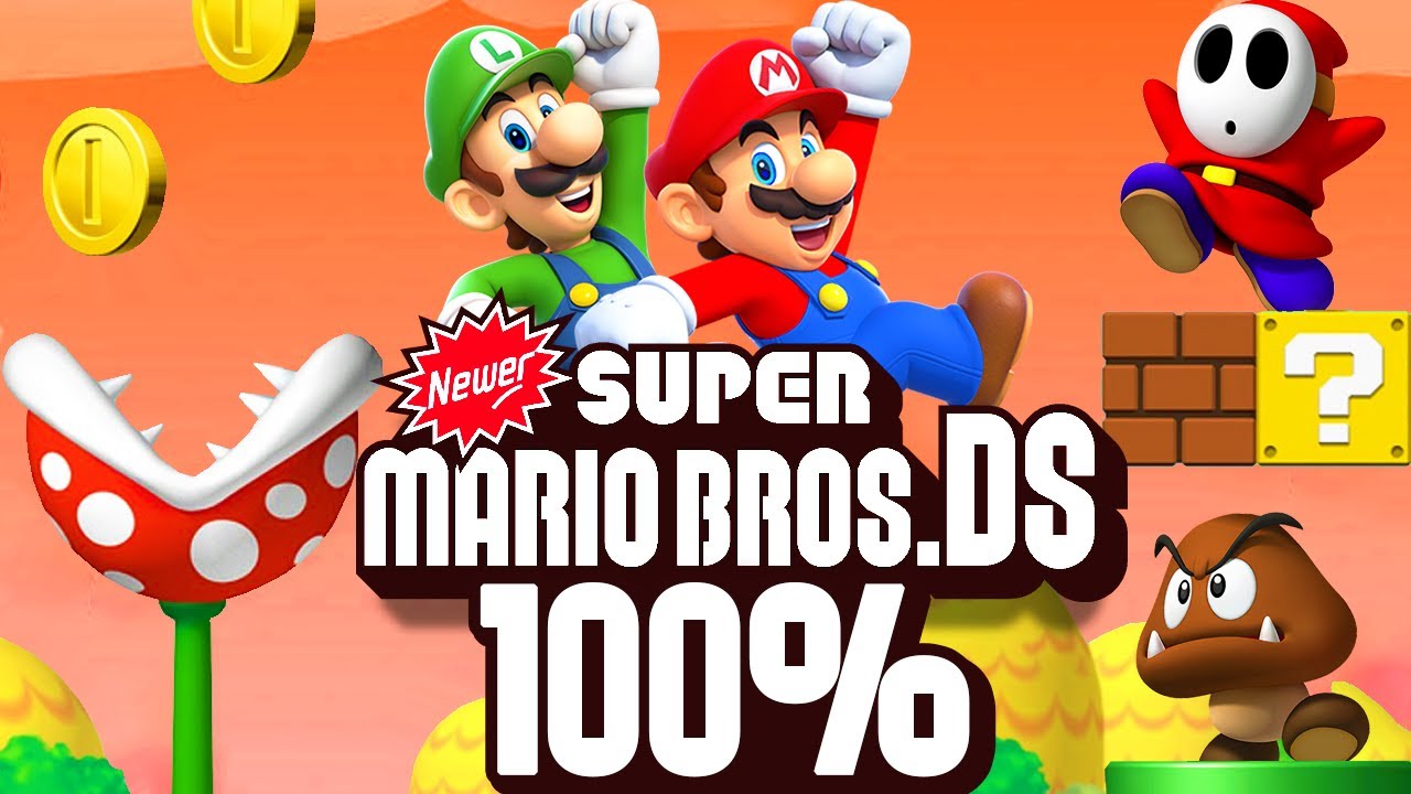 Newer Super Mario Bros. DS - 100% Longplay Full Game Walkthrough No Commentary Gameplay Playthrough