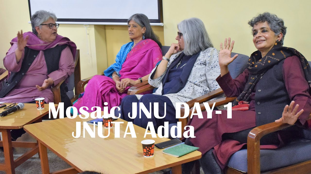 A Brief Introduction to Jayati Ghosh, Vrinda Grover & Nivedita Menon by Ayesha Kidwai at JNUTA Adda