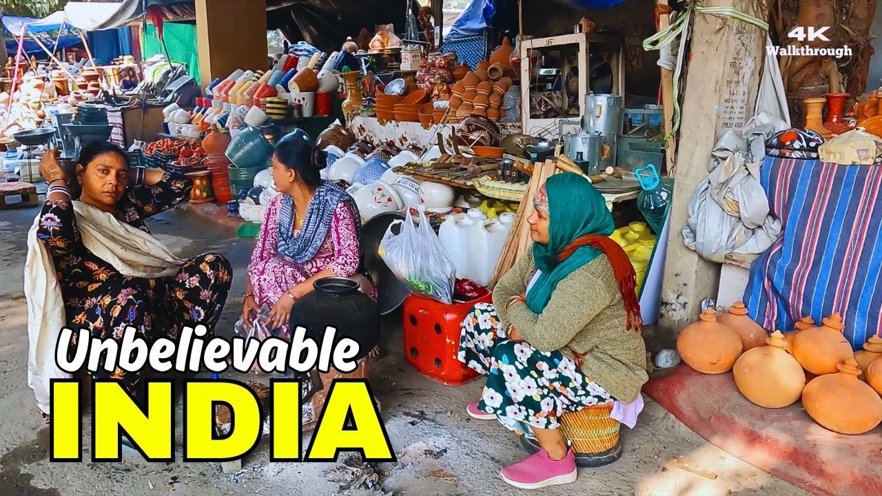 🇮🇳 You Won't Believe How CHAOTIC Delhi Streets Are!  Real India 4K Silent Documentary