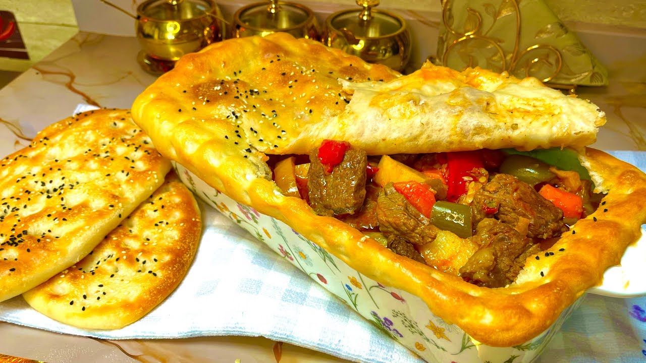 Meat pottery the most delicious dish 🔥 with bread 