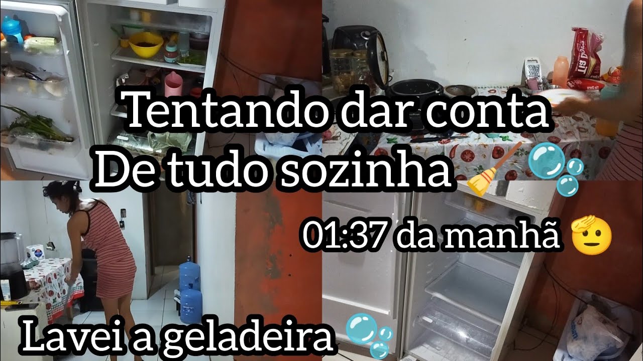 TENTANDO DAR CONTA DE TUDO SOZINHA🥺|LAVEI A GELADEIRA+ CUIDADO DO LAR EM FORMA DE LIMPEZA 🧹🫧