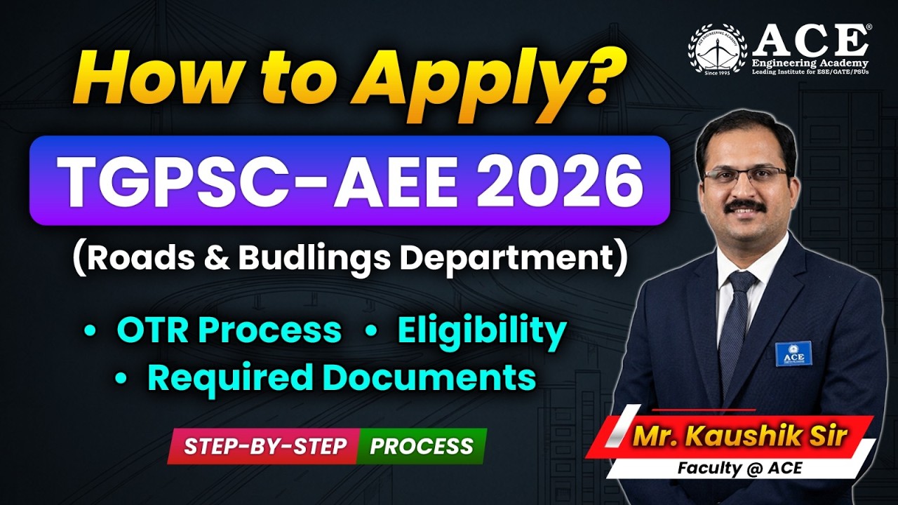 TGPSC AEE 2026 | How to Apply | OTR Process, Eligibility & Required Documents | ACE Online