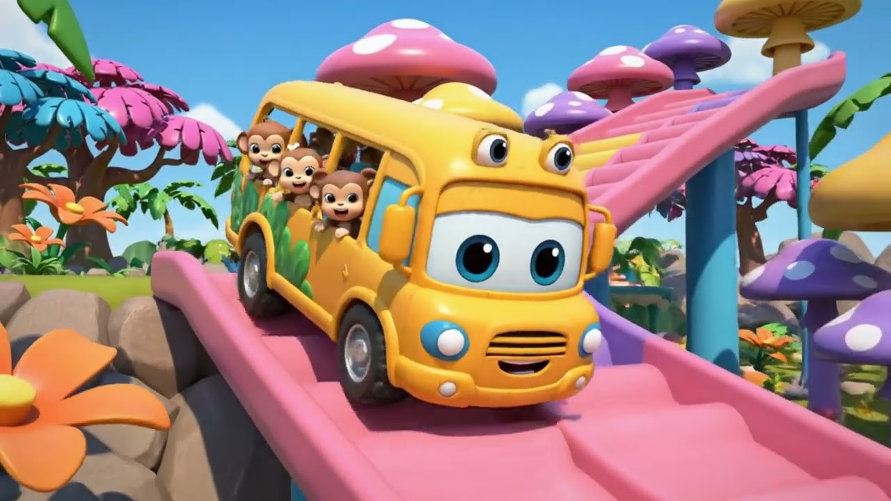 Wheels Go Round Jungle World 🌍 | Kids Animation