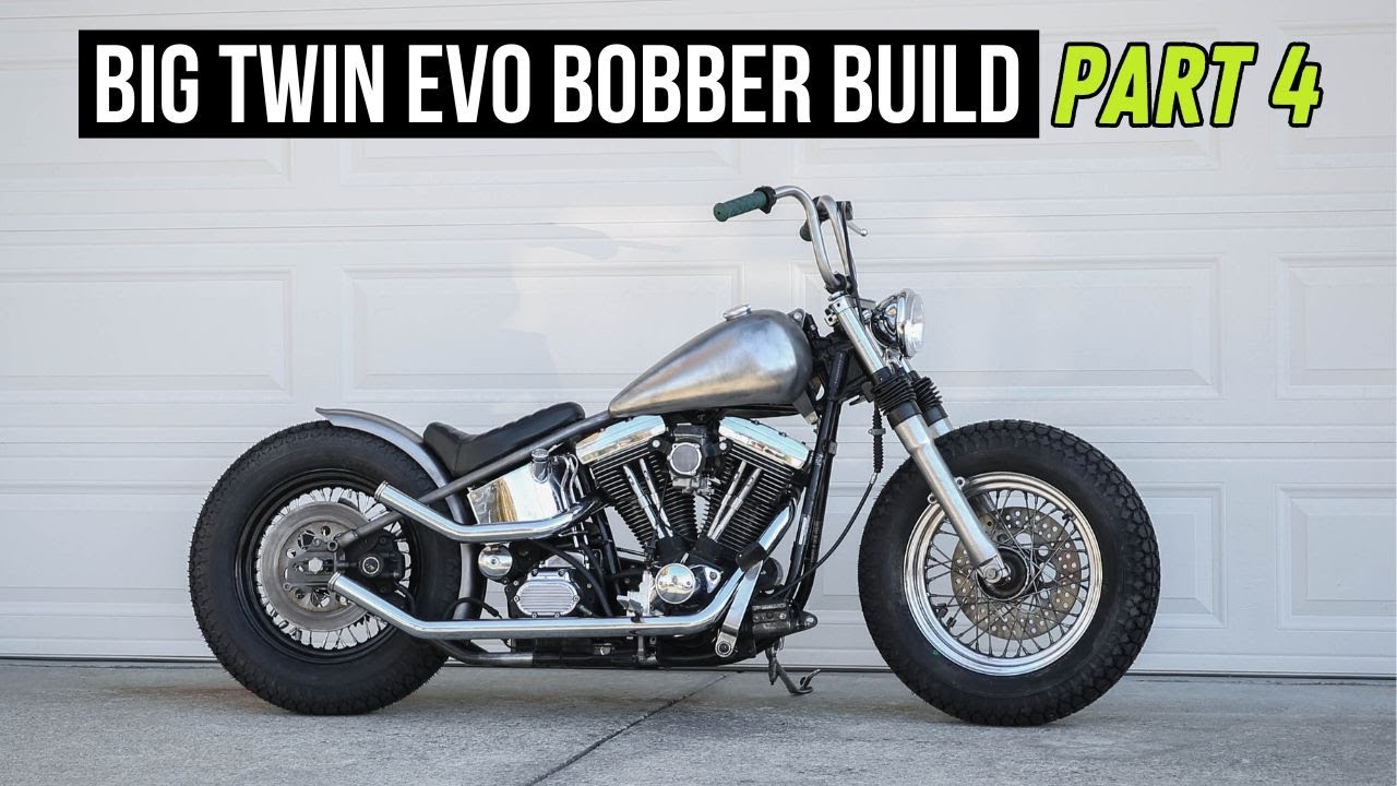 Сборка Big Twin Evo Bobber, часть 4 | Новая стойка, модифицированные баки WX, выхлопная система