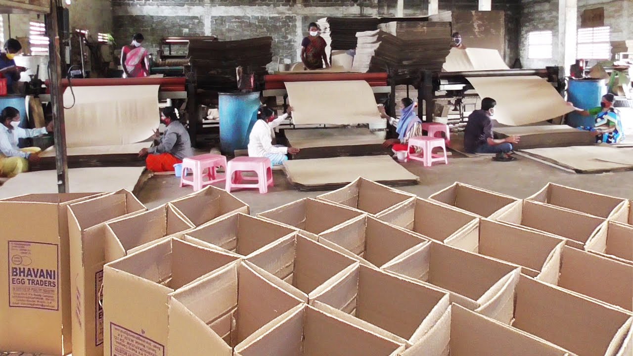 Automated Egg Boxes Making Machine Cartoon Factory / Small Scale IndustrY Ideas