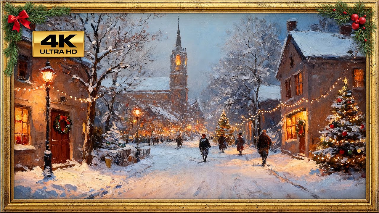Magical Christmas Village Ambience | 4K Screensaver | 2 Hrs