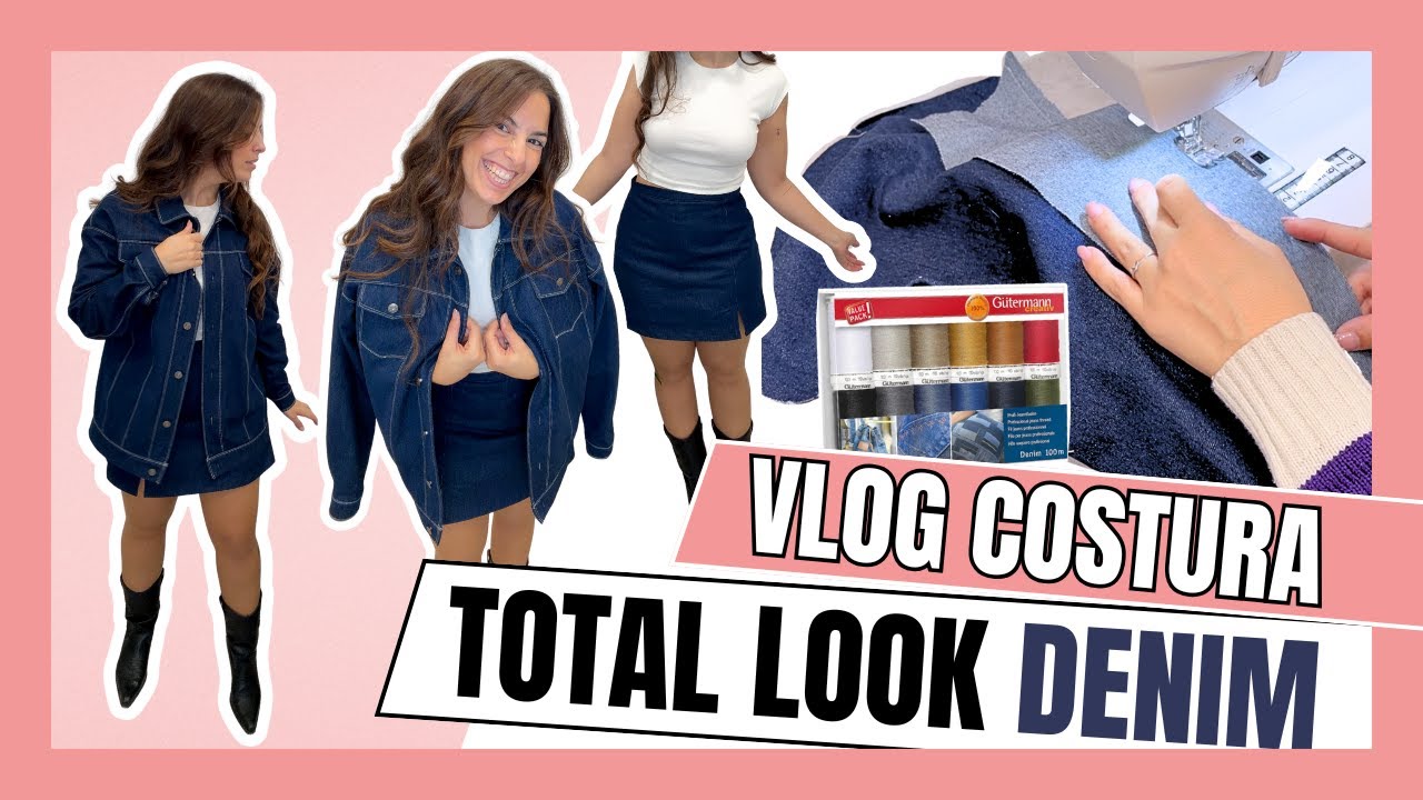 Coso mi total look DENIM de pinterest | Vlog costura | Proceso REAL de principio a fin