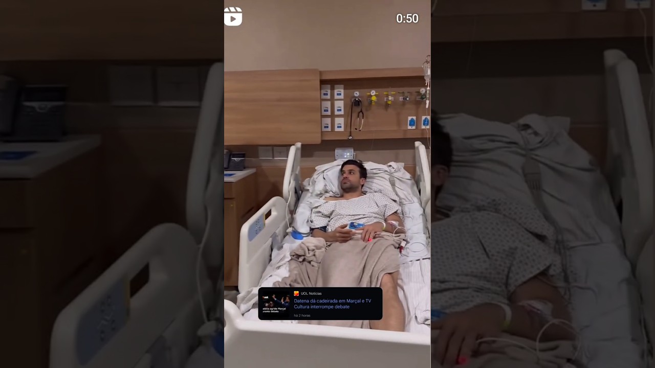 Pablo Mar&ccedil;al  no Hospital ap&oacute;s  Cadeirada do Datena