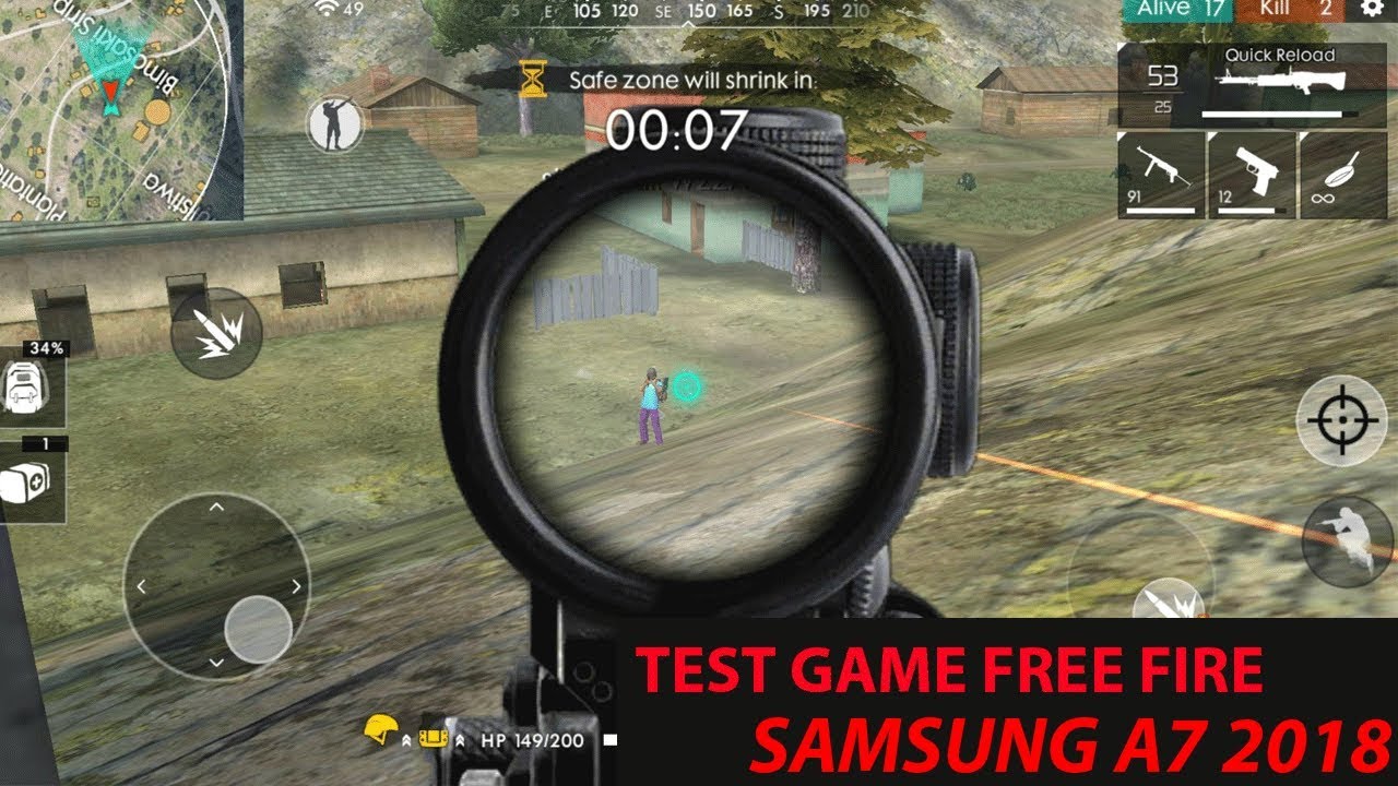 Test Game Free Fire ON Samsung A7 2018 - Max Setting
