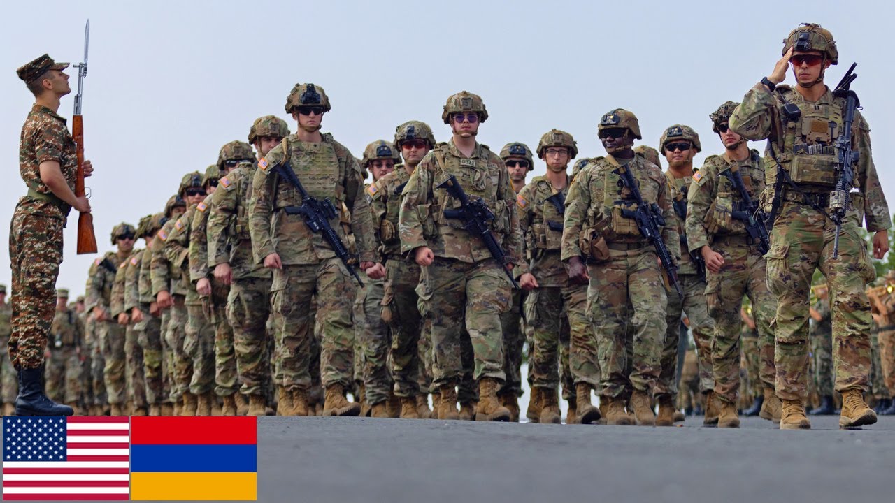 Армия США в Армении. Солдаты во время совместных военных учений.