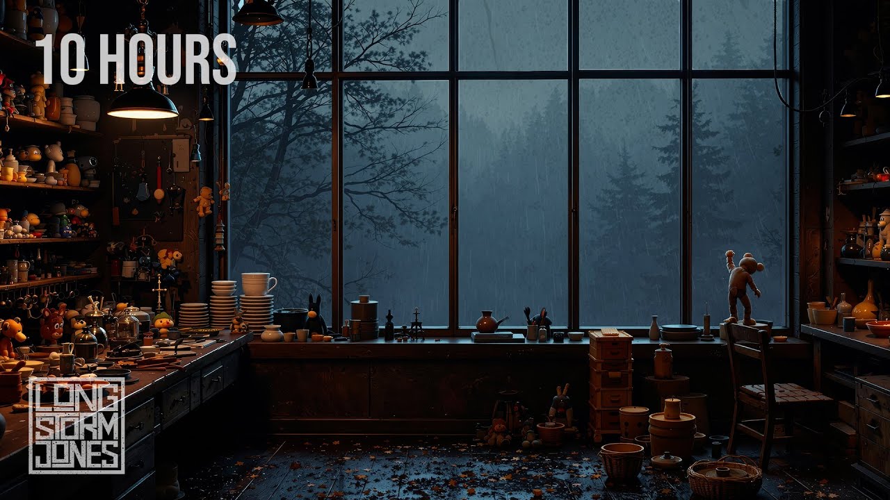 THE TOYMAKER'S WINDOW | Heavy Rain on the Window to Help You Relax & Sleep | 10 HOURS | ASMR Rain