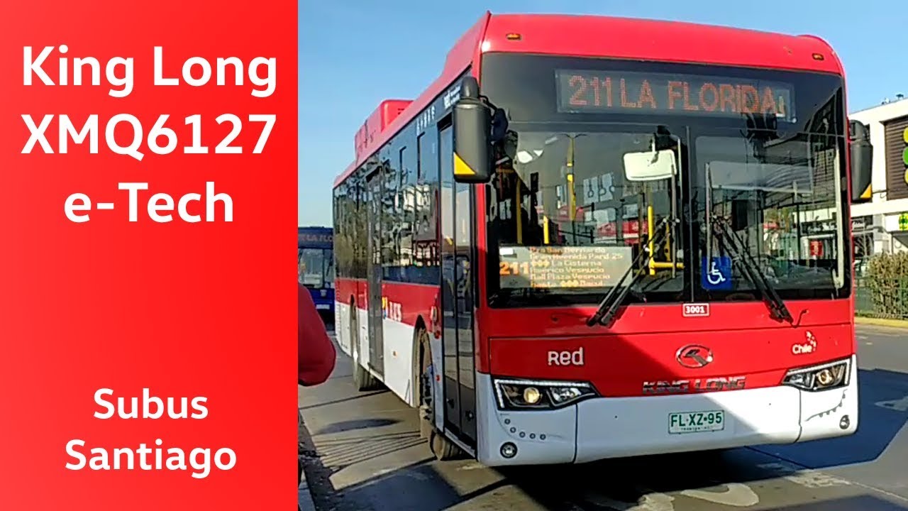 King Long XMQ6127 e-Tech - Bus Eléctrico Autónomo - Estándar Red/Subus