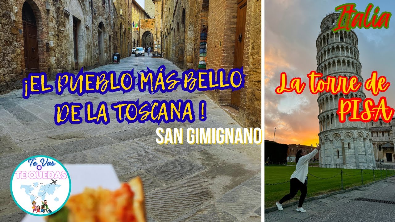 4k El pueblo más bello de la Toscana 🇮🇹 | San Gimignano y Pisa en un solo día. Italia.
