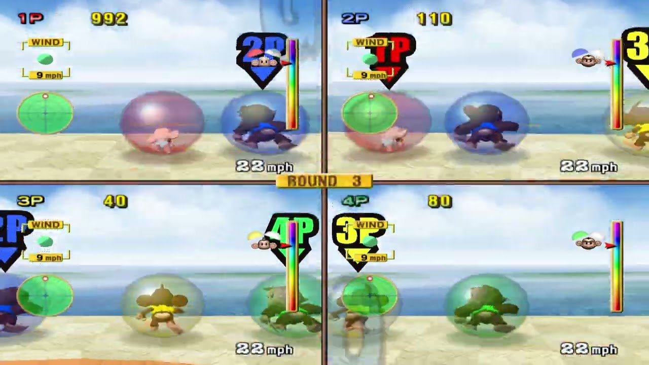 Super Monkey Ball 2: Monkey Target 2 (part 2){4 Players}[4K/60]