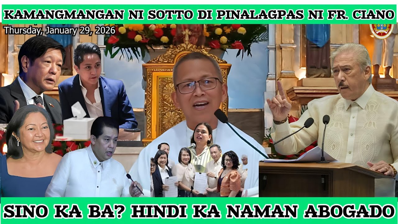 Kamangmangan Ni Sotto Di Pinalagpas Ni Fr. Ciano; “Sino Ka Ba? DI Ka Naman Abogado? Hilas Nimo!”