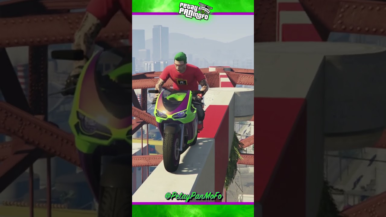 Motorbike Tightropes n Jumps (GTA Online Custom Parkour Race - PS n PC Links) 🎮