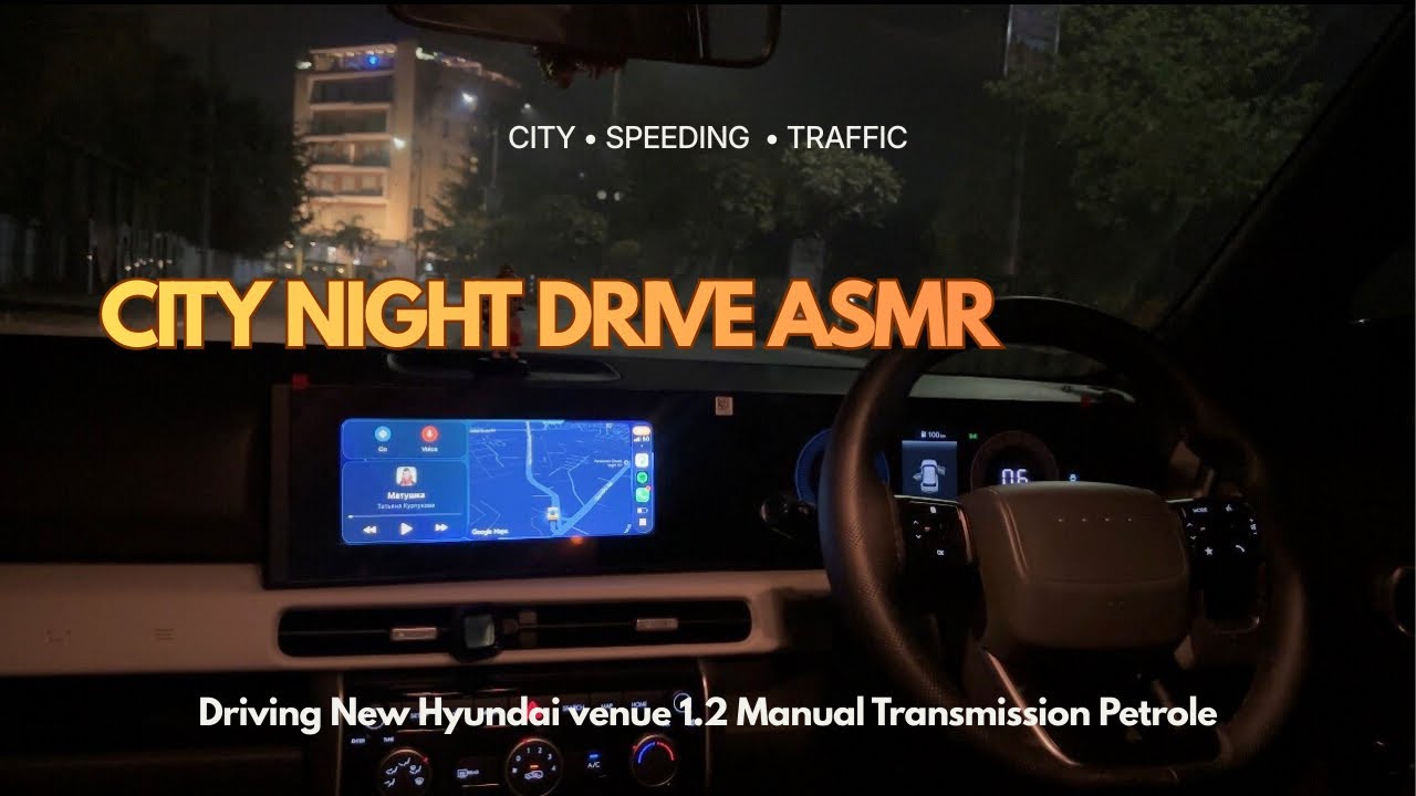 Hyundai Venue 1.2 petrol | Manual night drive | POV through city streets.