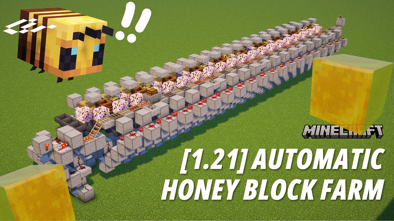 1.21 Auto Honey Block / Bee Farm Tutorial [Simple Farm] [Java/Bedrock Edition]