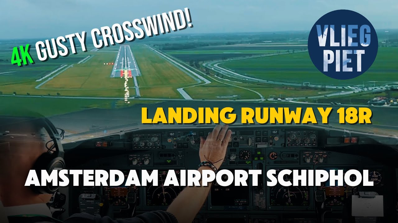 🎥 Boeing 737 Crosswind Landing at Amsterdam Polderbaan | Gusty Approach into Schiphol