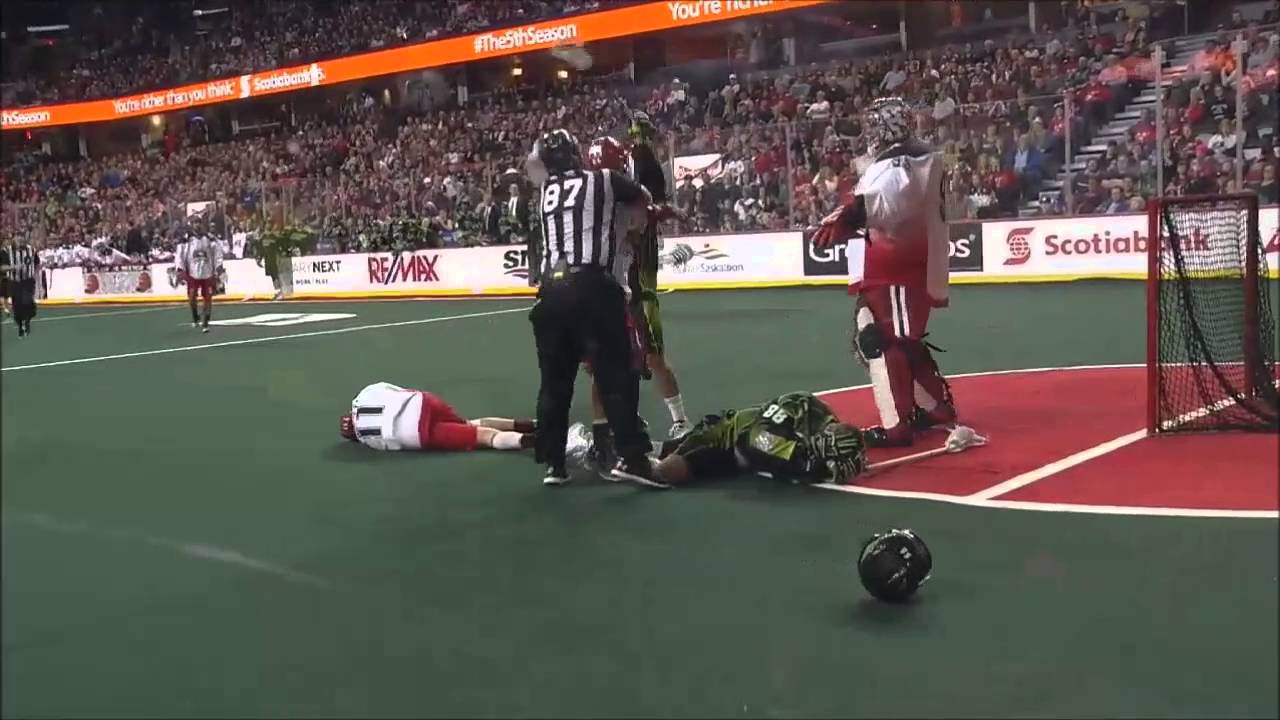 NLL: Ouch & Ouch! Saskatchewan Rush's Zack Greer takes punch then ball to the face