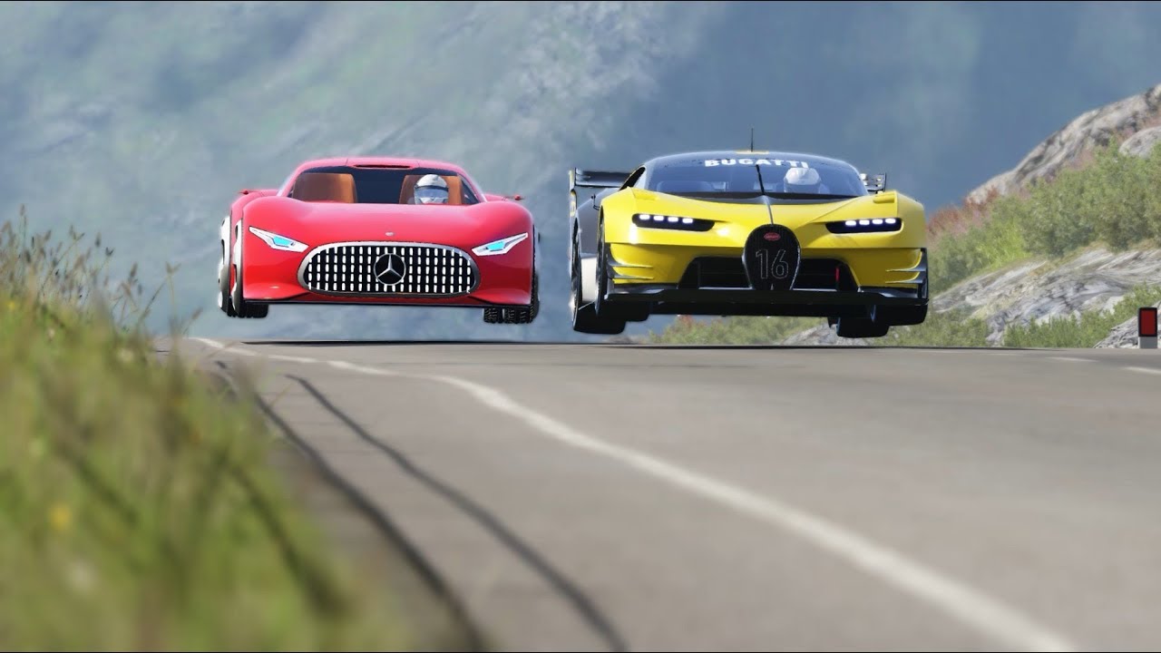 Mercedes-Benz AMG Vision GT vs Bugatti Vision GT at Highlands