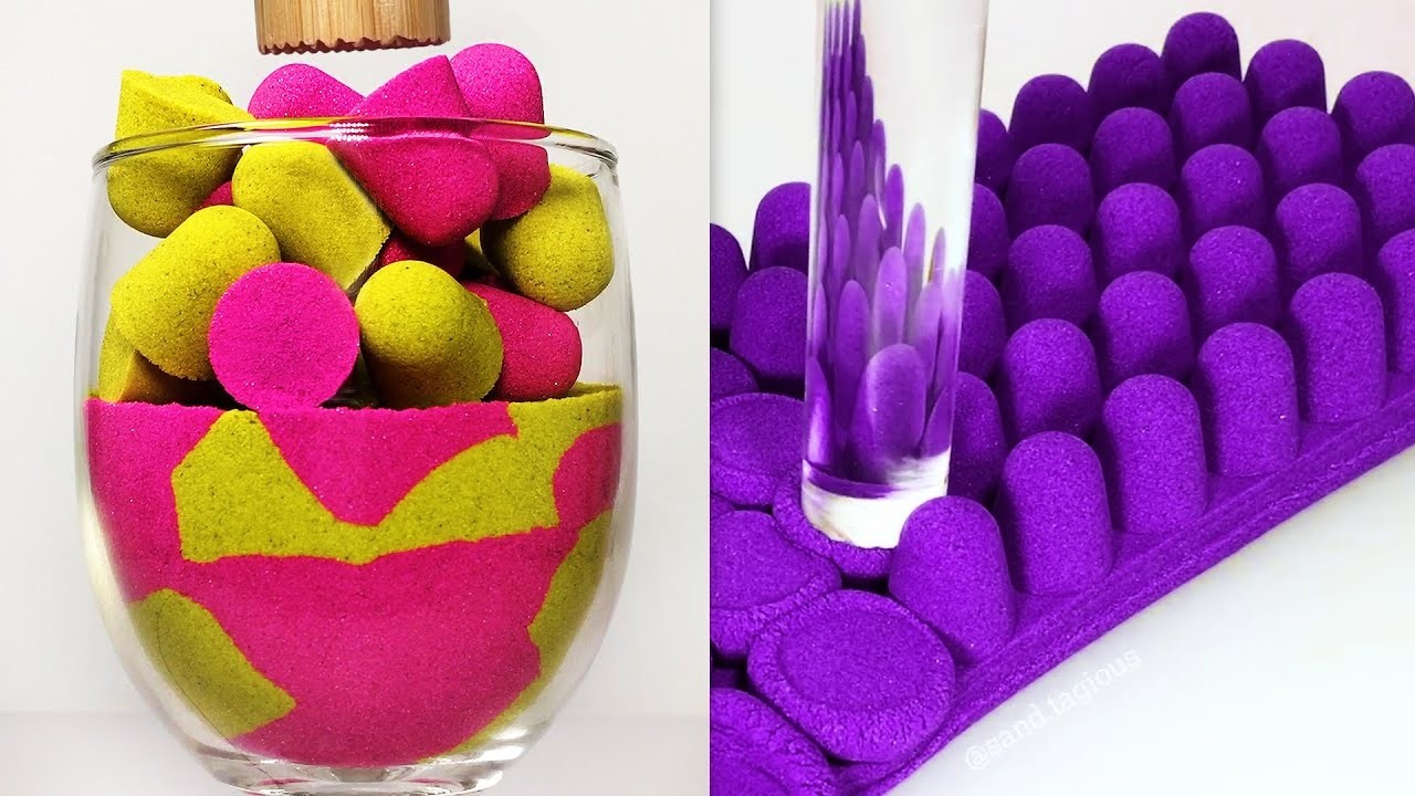 Kinetic Sand ASMR crushing soap boxes with foam 💙 Kinetic Sand ASMR