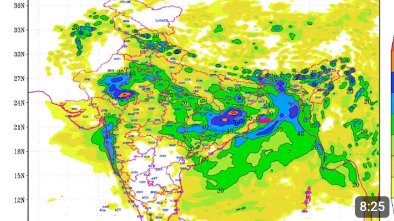 पंजाब हरियाणा राजस्थान में तेज बारिश उत्तर प्रदेश मध्य प्रदेश बिहार में भारी बारिश की संभावना।