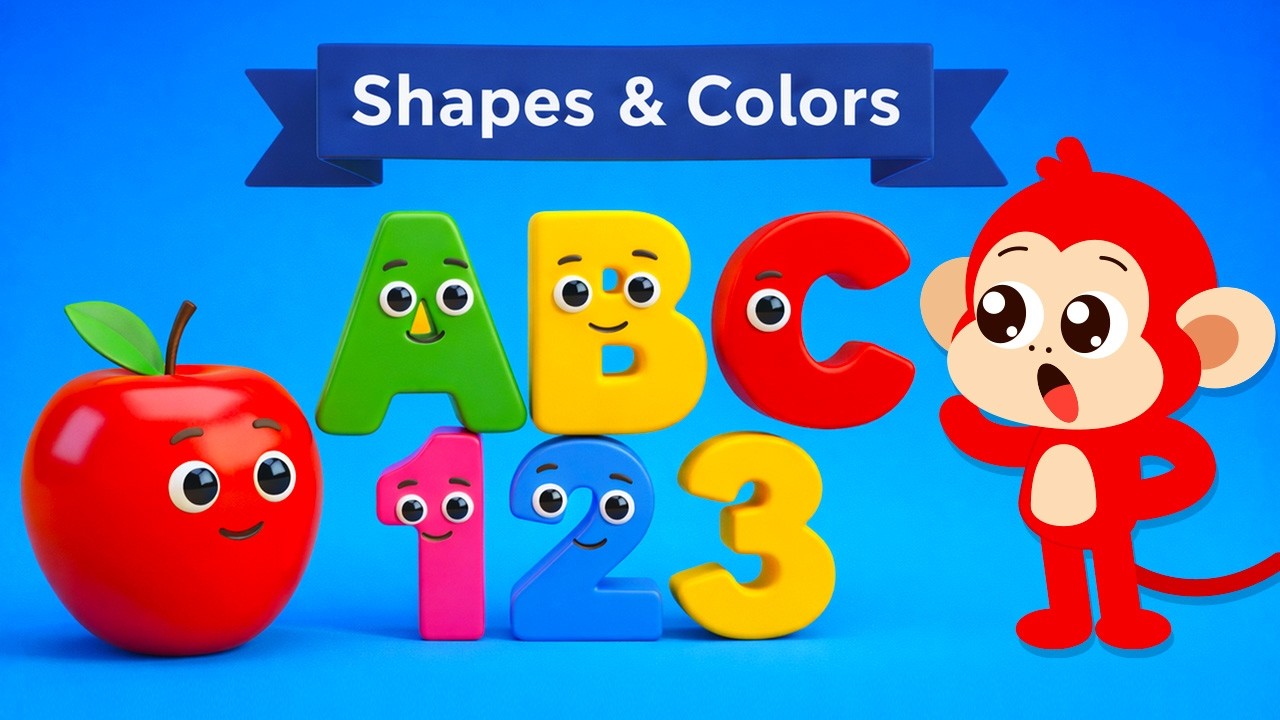 Learn ABC, Shapes, Numbers, Colors ️🎨🖌🌈 Toddlers Learning Videos | Monkey Simple Songs