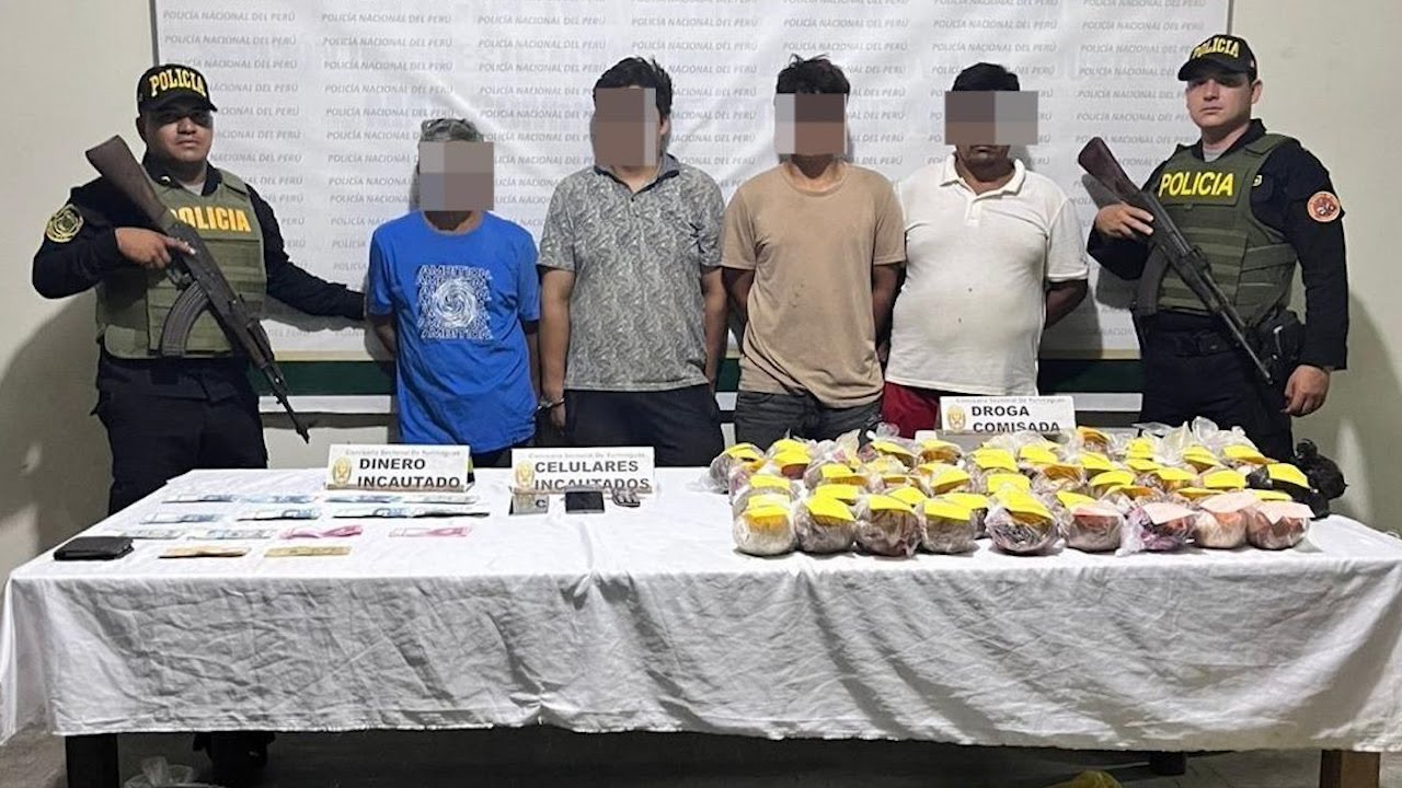 Policía incauta más de 31 kilos de PBC en Yurimaguas, cuatro personas fueron detenidas