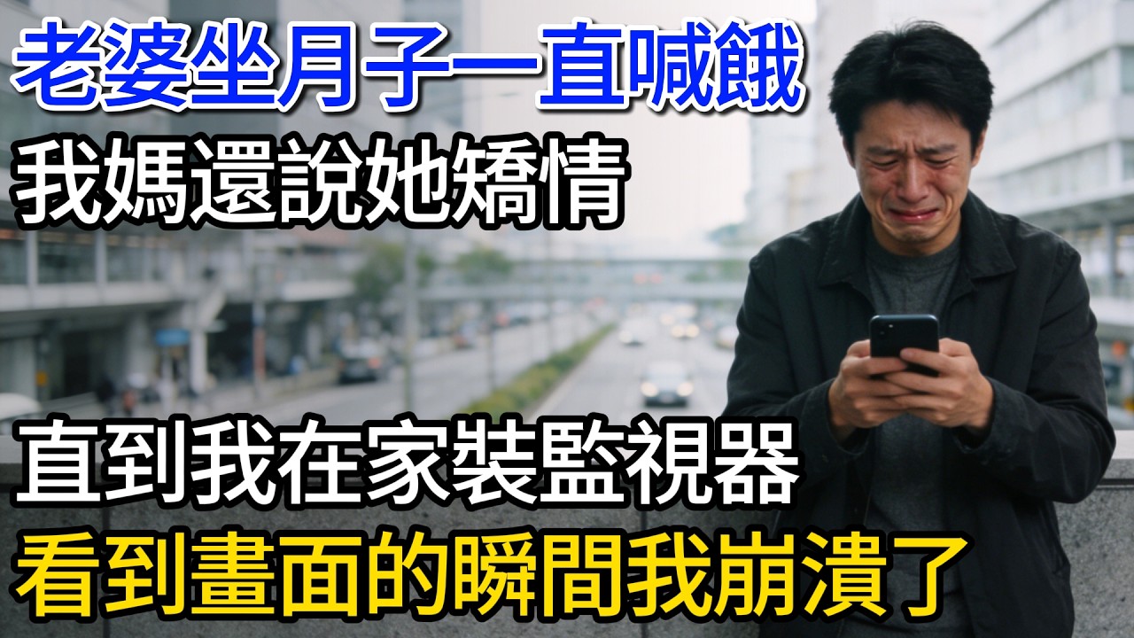 老婆坐月子一直喊餓，我媽還說她矯情，直到我在家裝了監視器，看到畫面的瞬間我崩潰了