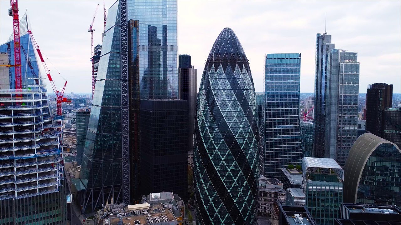 [4K] London Walk & Flight | Square Mile Skyscrapers