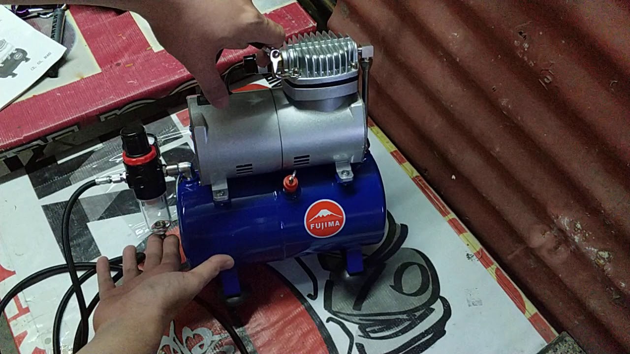 Fujima Mini Airbrush Compressor Unboxing, Testing and Tips.