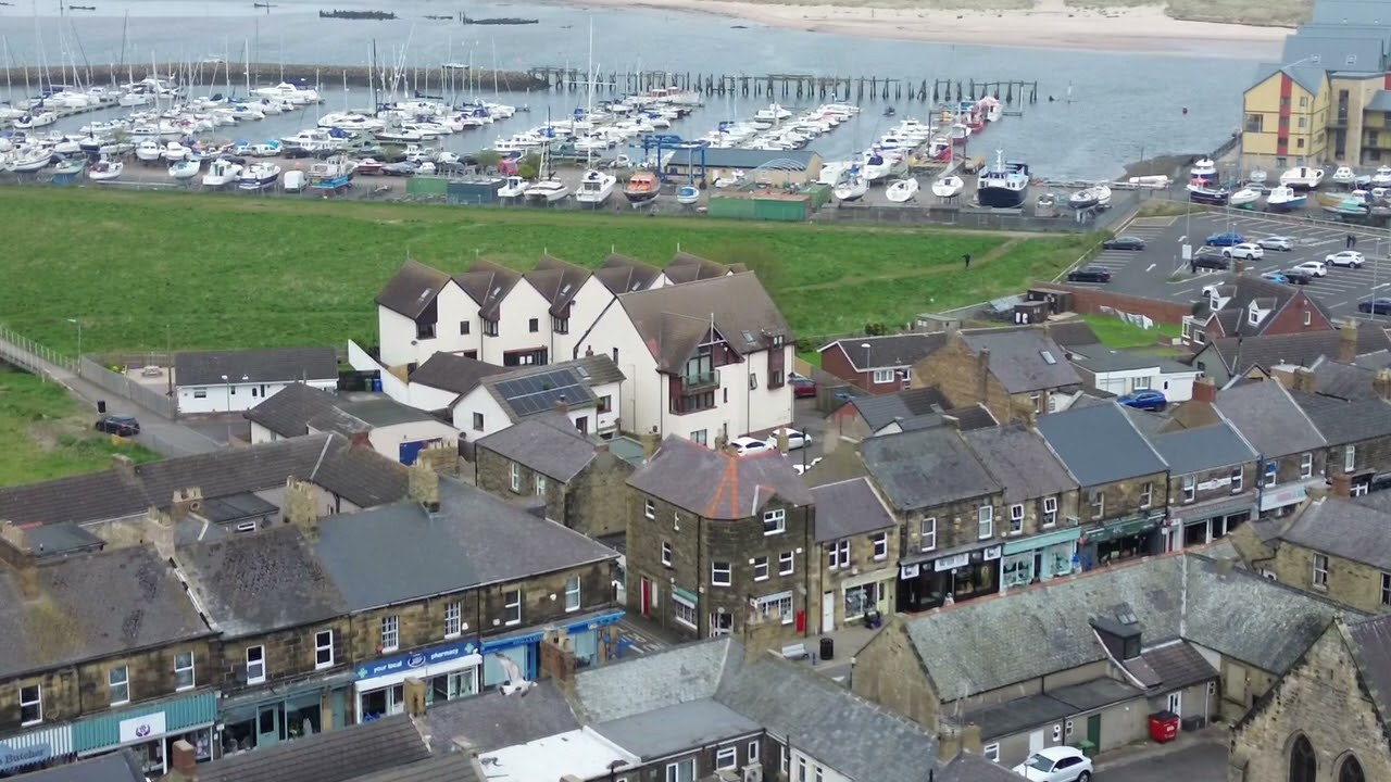 Amble Marina & Town From Above
