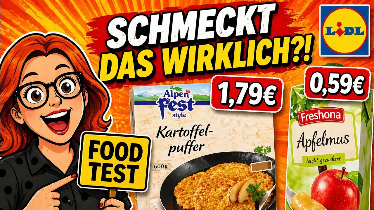 BILLIG – aber gut? 🧐 Lidl Kartoffelpuffer & Apfelmus im Food Test
