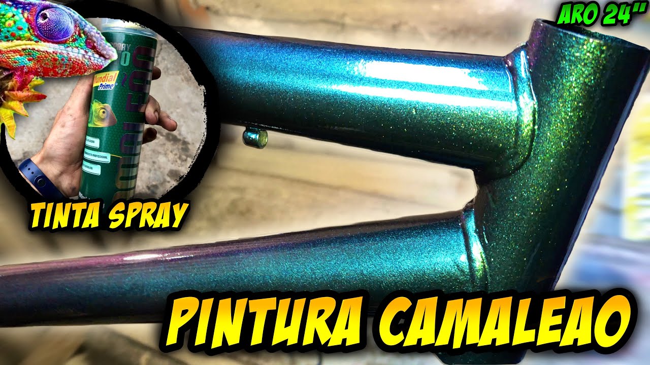 Pintei a bike com tinta camaleão