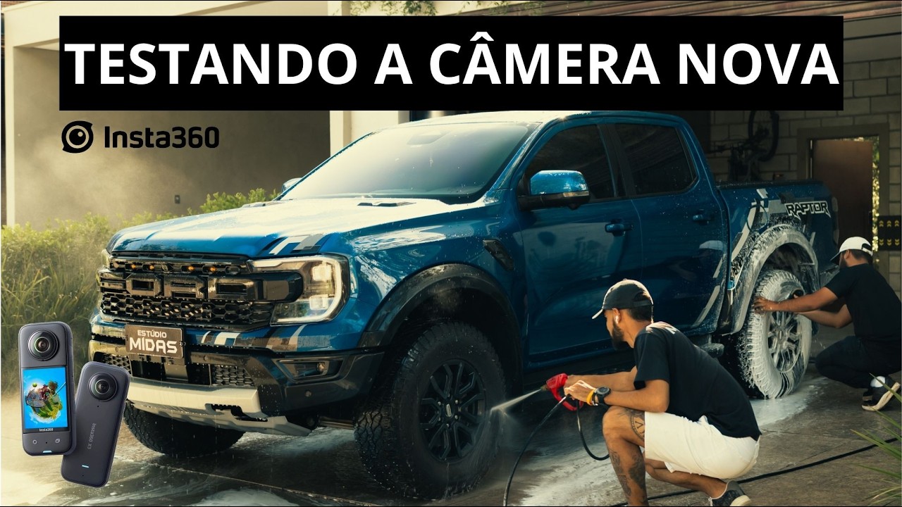 Primeiro video testando a Insta360 X3 lavando carro 😳