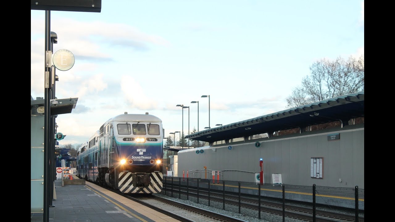 Evening Sounder Commuter Train at Tacoma Dome Station - Tacoma, WA
