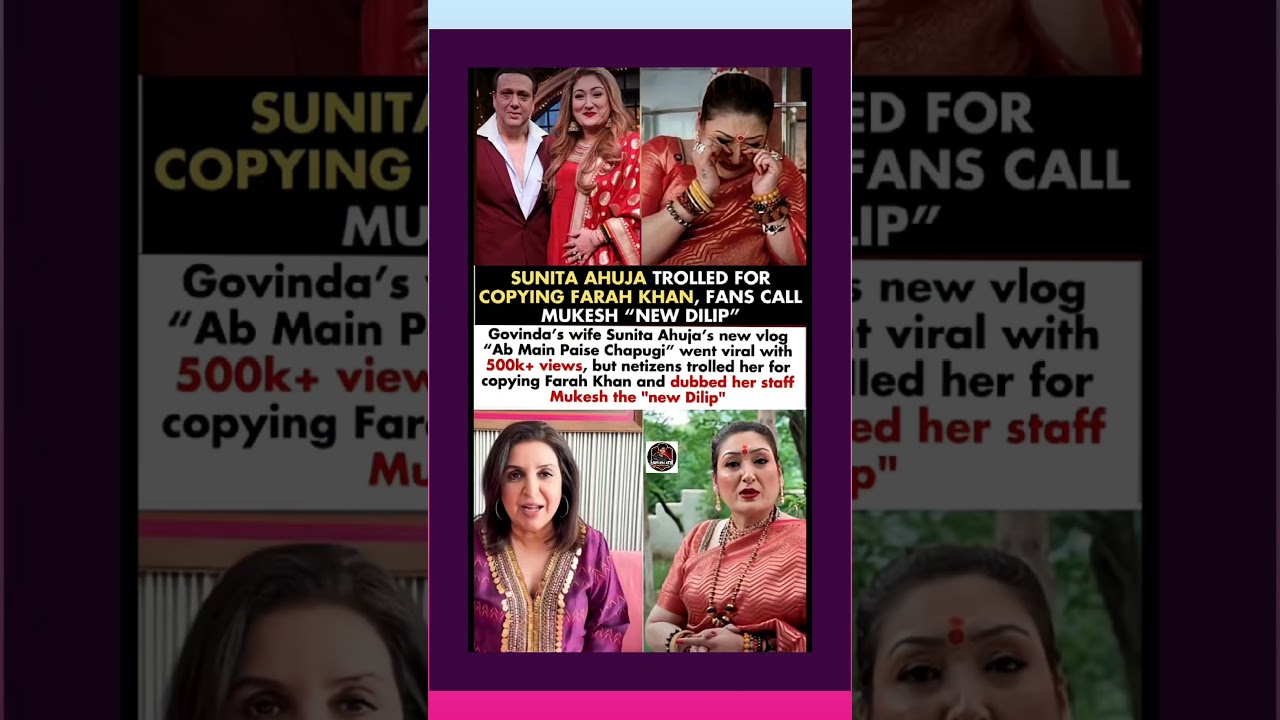 Sunita Ahuja Got Trolled For Copying Farah Khan & Fans#sunitaahuja#farahkhan #trandingnews#news
