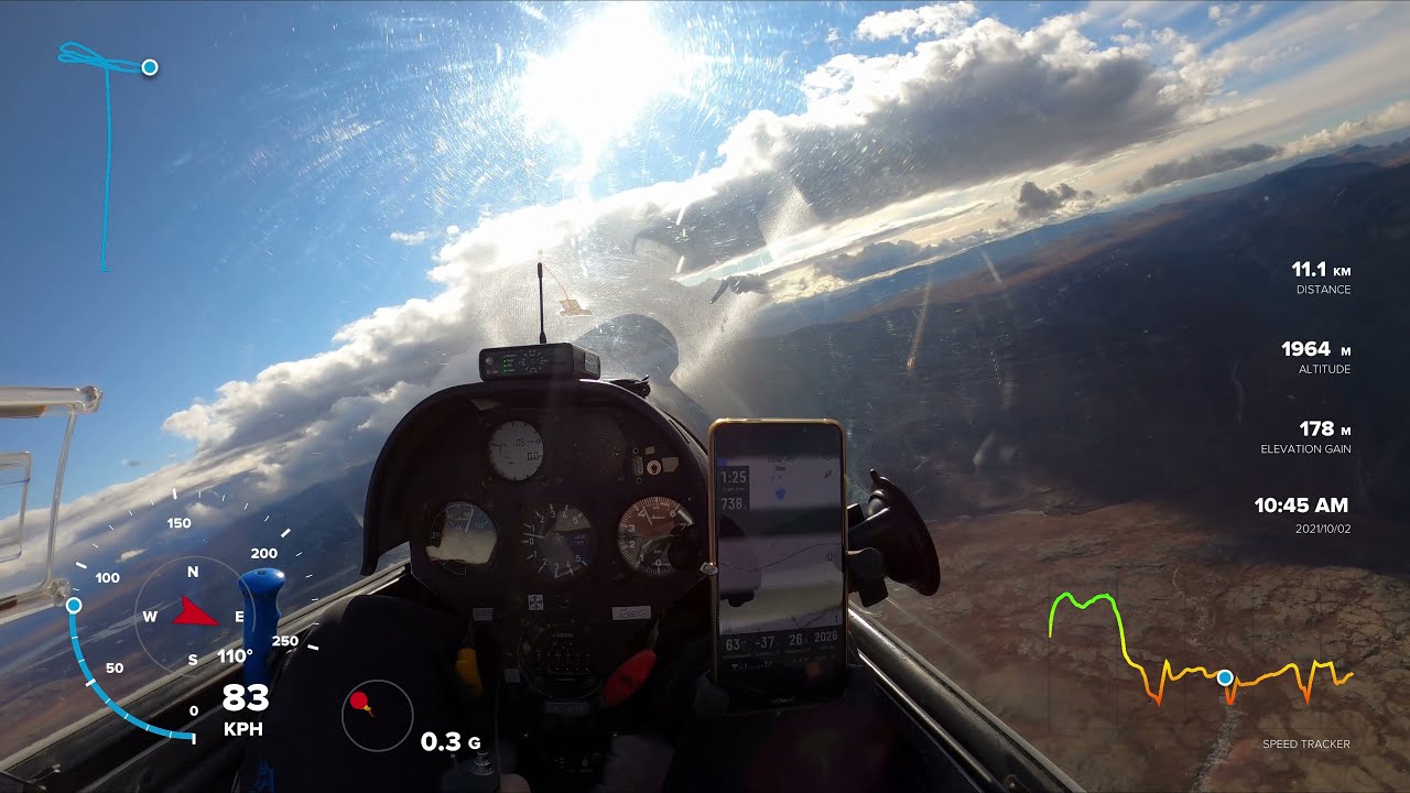 Glider getting low, recovers and finds the 8 m/s wave!! 4K