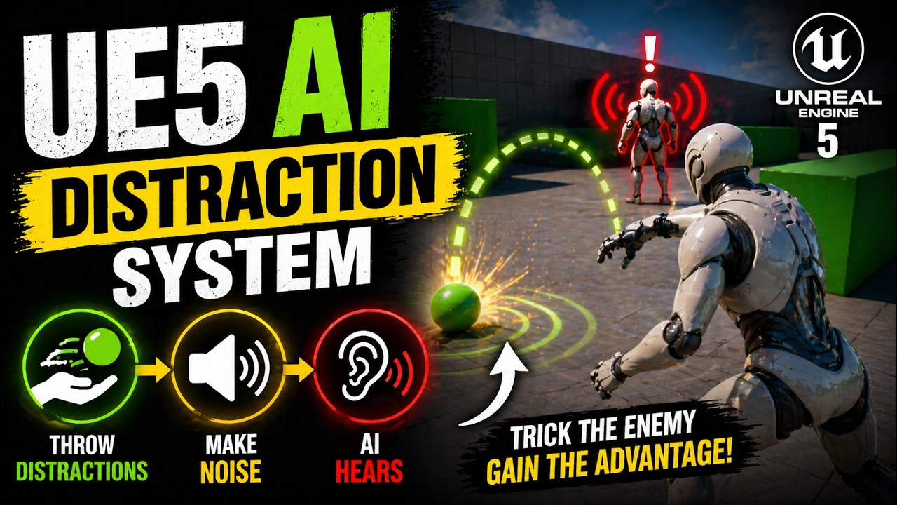 Unreal Engine 5 Enemy AI #4 – Build a Distraction System Throwable Objects, Noise, and AI Hearing